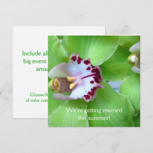 Groene Orchideeën uitnodigingen (Voorkant / Achterkant)