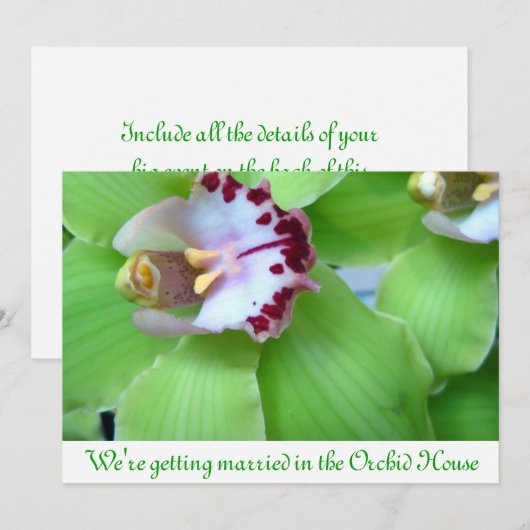 Groene Orchideeën uitnodigingen (Voorkant / Achterkant)