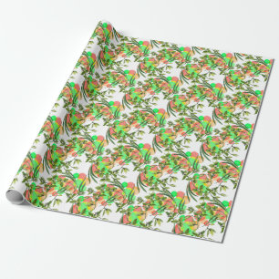 Groene orchideeën: waterverf bloemennaadloos. cadeaupapier