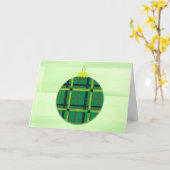  groene Ornament kerstmis Kaart (Gele Bloem)