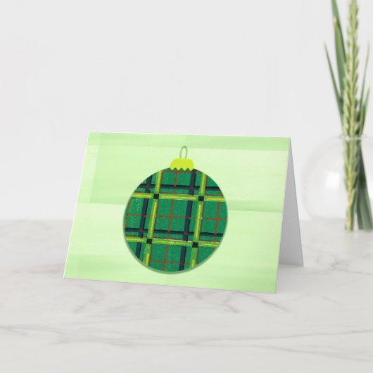  groene Ornament kerstmis Kaart (Voorkant)