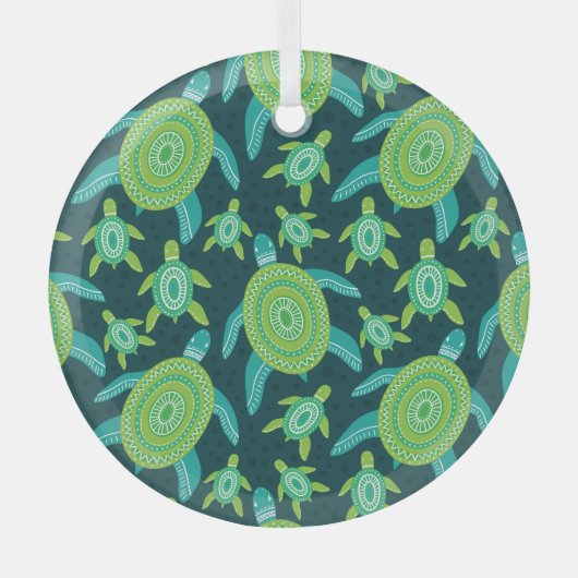 Groene ornamenten schildpadden: patroon. (Voorkant)