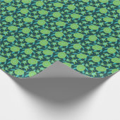 Groene ornamenten schildpadden: patroon. cadeaupapier (Hoek)