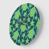 Groene ornamenten schildpadden:  patroon. grote klok (Hoek)
