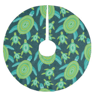 Groene ornamenten schildpadden: patroon. kerstboom rok