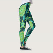 Groene ornamenten schildpadden:  patroon. leggings (Rechts)