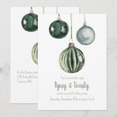 Groene Ornamenten Tipsy & Toasty Party Feestdagenkaart (Voorkant / Achterkant)