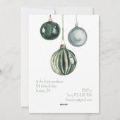 Groene Ornamenten Tipsy & Toasty Party Feestdagenkaart (Achterkant)