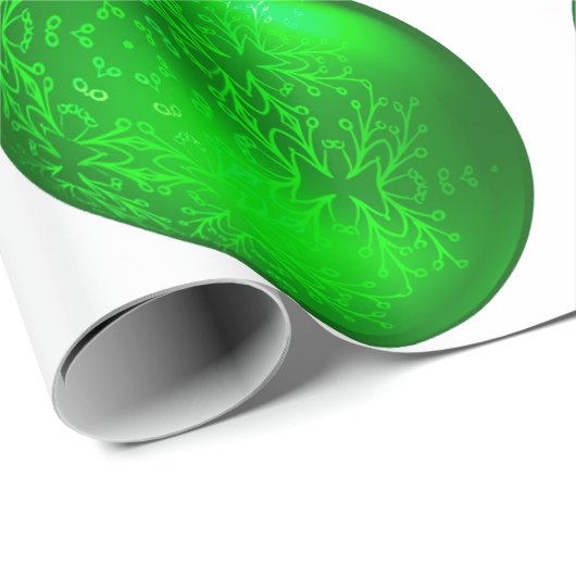Groene Ornamenten voor wit inpakpapier (Rol Hoek)