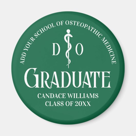 Groene Osteopathische Medische School Graduation P Magneet (Voorkant)