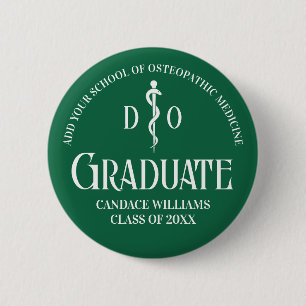 Groene Osteopathische Medische School Graduation P Ronde Button 5,7 Cm