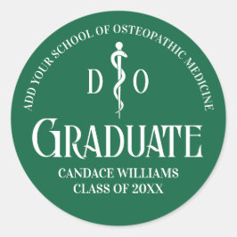 Groene Osteopathische Medische School Graduation P Ronde Sticker
