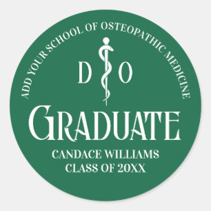 Groene Osteopathische Medische School Graduation P Ronde Sticker