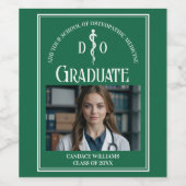 Groene Osteopathische Medische School Graduation P Wijn Etiket (Enkel label)