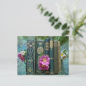 Groene Oude Boeken en Wilde Rozen Briefkaart (Staand voorkant)