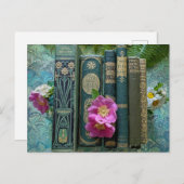 Groene Oude Boeken en Wilde Rozen Briefkaart (Voorkant / Achterkant)
