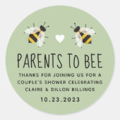 Groene ouders om Baby shower te beken Ronde Sticker (Voorkant)