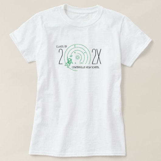 Groene out-of-this-World Astronaut Class of T-shirt (Design voorkant)