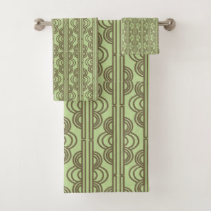 Groene ovale kettingen bad handdoek