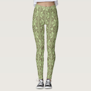Groene ovale kettingen leggings