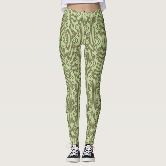 Groene ovale kettingen leggings (Voorkant)