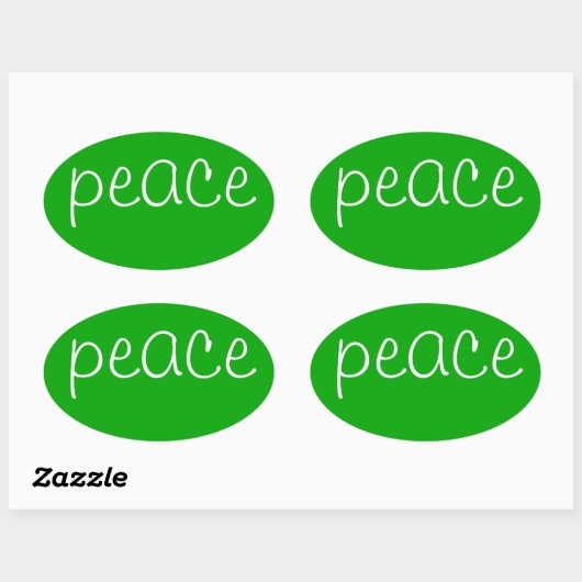 Groene Ovale Vrede stickers (Vel)
