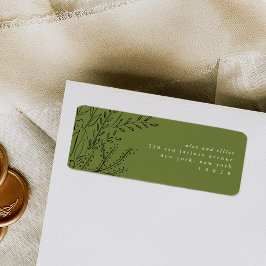 Groene overstromende Bouquet het Adres Etiketten v