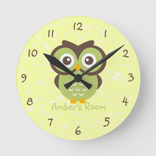 Groene Owl - Aangepaste slaapkamer Ronde Klok (Voorkant)