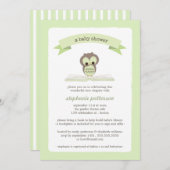 Groene Owl breng een Uitnodiging van het Baby show (Voorkant / Achterkant)