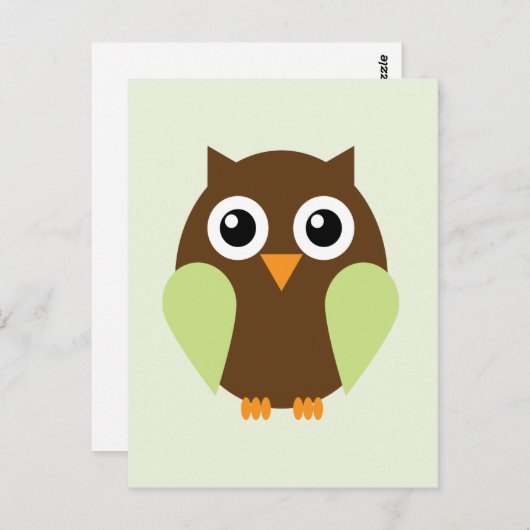 Groene Owl Briefkaart (Voorkant / Achterkant)