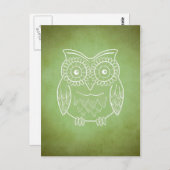 Groene Owl Briefkaart (Voorkant / Achterkant)