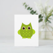Groene Owl Briefkaart (Staand voorkant)
