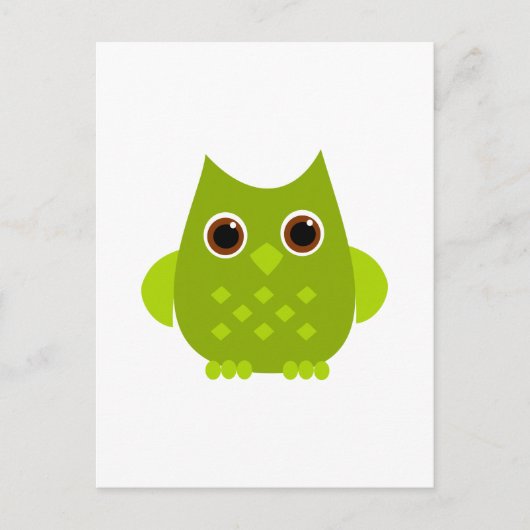 Groene Owl Briefkaart (Voorkant)