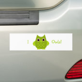 Groene Owl Bumpersticker (Op auto)