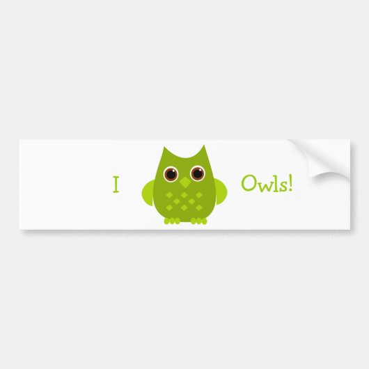 Groene Owl Bumpersticker (Voorkant)