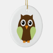 Groene Owl Keramisch Ornament (Rechts)