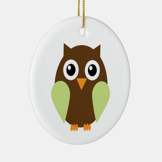 Groene Owl Keramisch Ornament (Rechts)