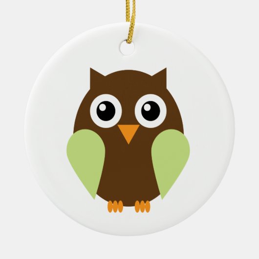 Groene Owl Keramisch Ornament (Voorkant)