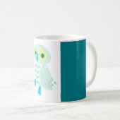 Groene Owl met blauwe grenzen mok (Voorkant rechts)
