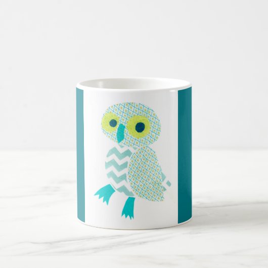 Groene Owl met blauwe grenzen mok (Center)