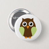 Groene Owl Ronde Button 5,7 Cm (Voorkant /achterkant)