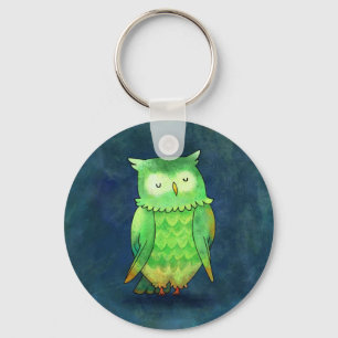 Groene Owl Sleutelhanger
