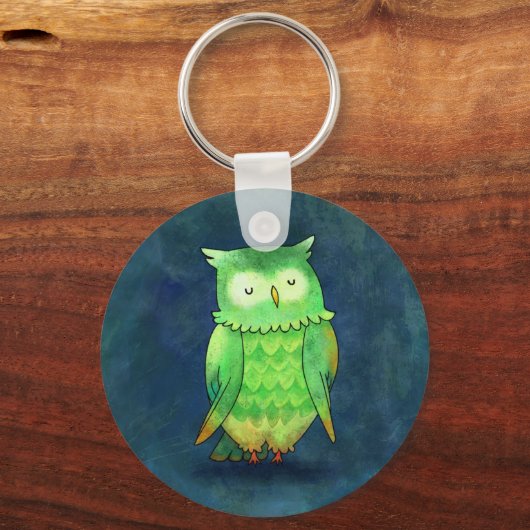 Groene Owl Sleutelhanger (Voorkant)