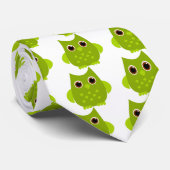 Groene Owl Stropdas (Opgerold)