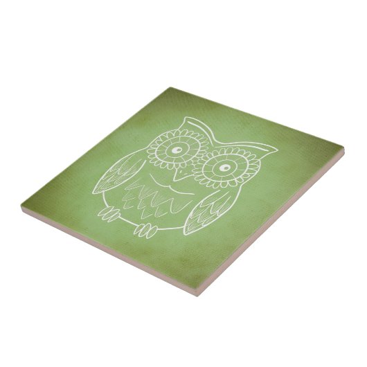 Groene Owl Tegeltje (Zijkant)