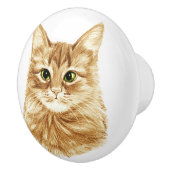 Groene Oyes Ginger Cat Drawer Pulls Knollen Keramische Knop (Rechts)