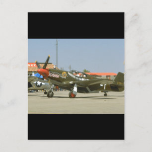 Groene P51 Mustang, LinkerSide_WII Planes Briefkaart