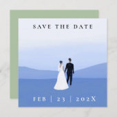 Groene paar foto Sla de datum Kaart (Voorkant / Achterkant)