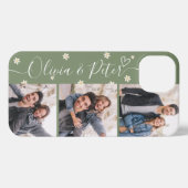 Groene paar namen 3 foto's aangepaste telefoontas iPhone hoesje (Achterkant horizontaal)