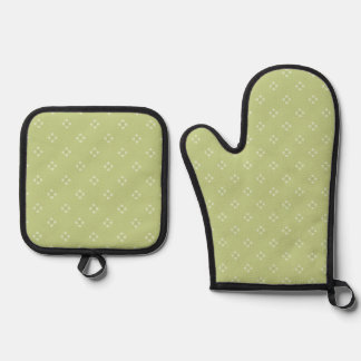 Groene Paardenbloemen Kruisen Ovenwant & Pannenlap Set